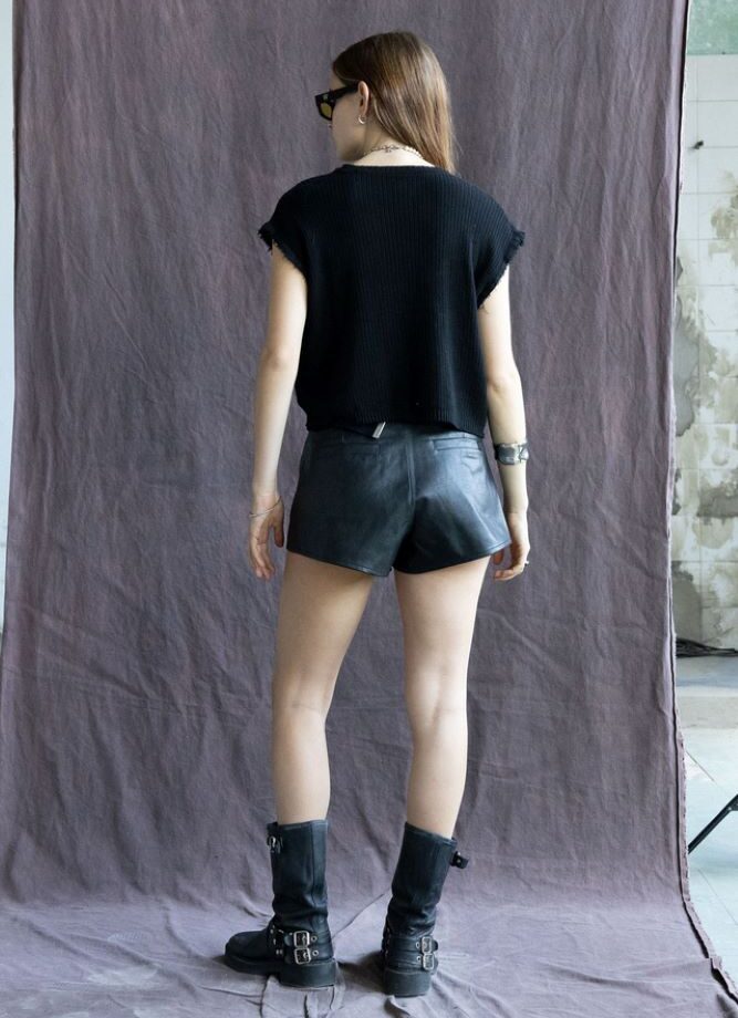 Chaleco Crop Knit Black