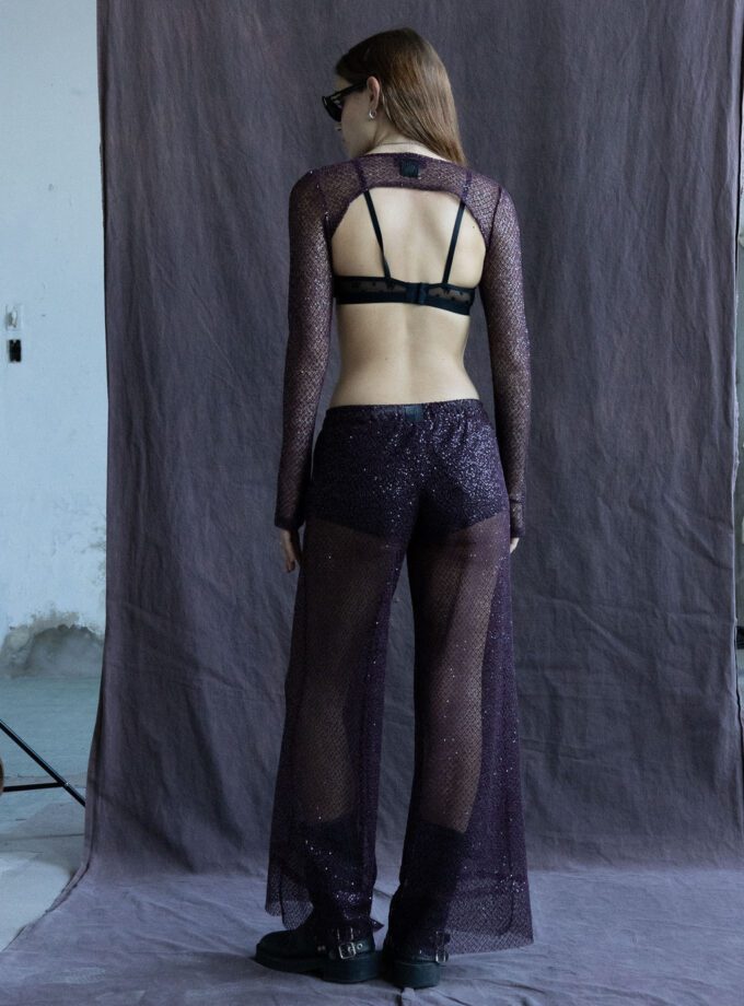 Top Ls Spiderweb Bordeaux