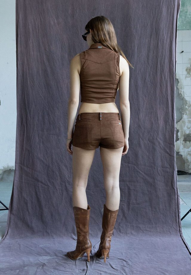 Micro Short Lace Up Brown