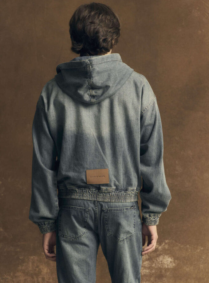 Hoodie Zip Up Denim