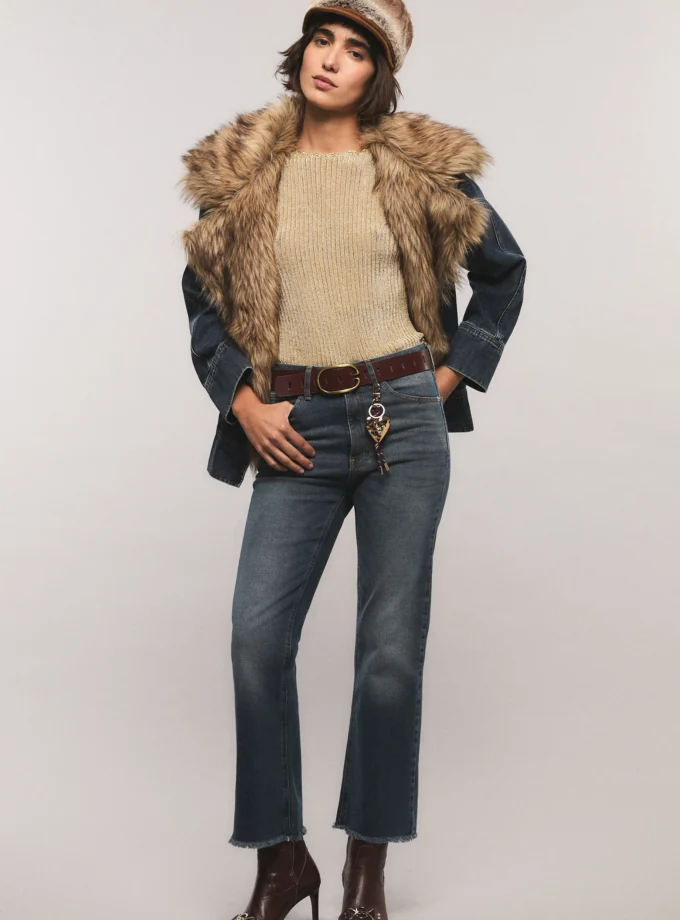 Jean Bootcut Crop Blue