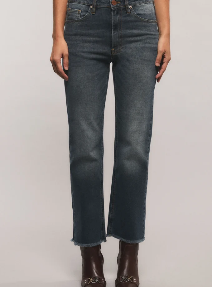 Jean Bootcut Crop Blue