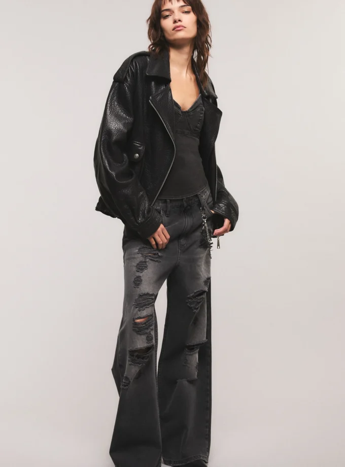 Jeans Irony Loose Broken Black