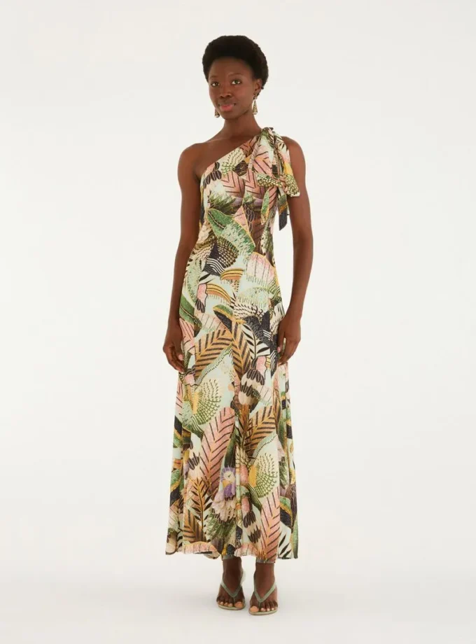 Vestido Asimétrico Paraiso Das Aves