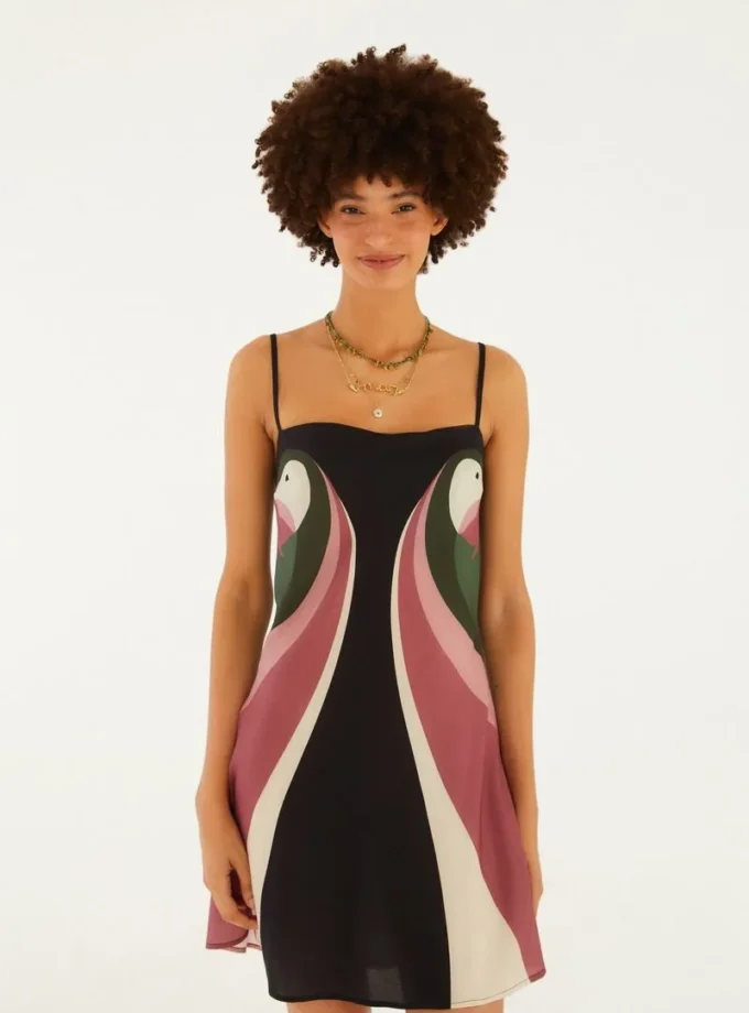 Vestido Corto Lenço Ararinha