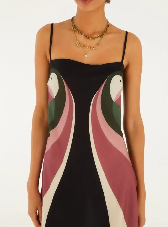 Vestido Corto Lenço Ararinha