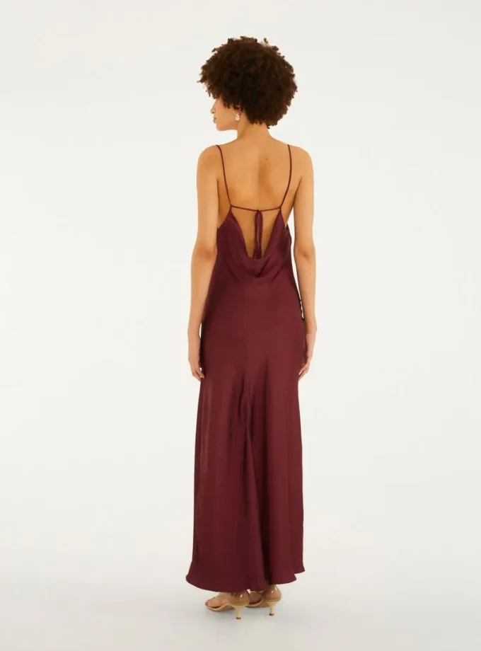 Vestido Escote Drapeado Breteles Finos